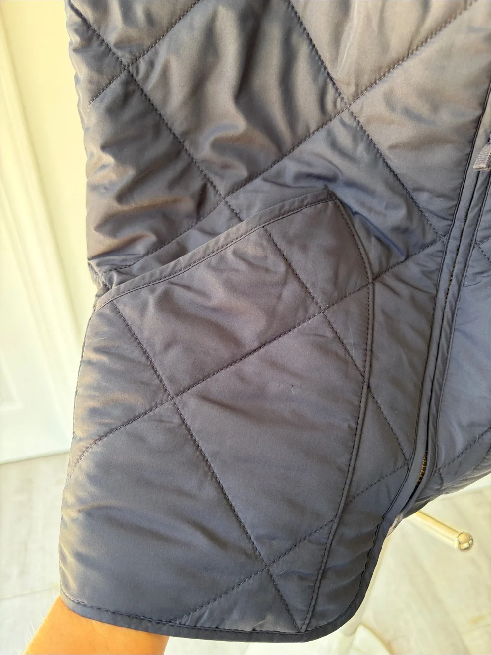 J. Crew Men’s Quilted Navy Vest, Size XS.